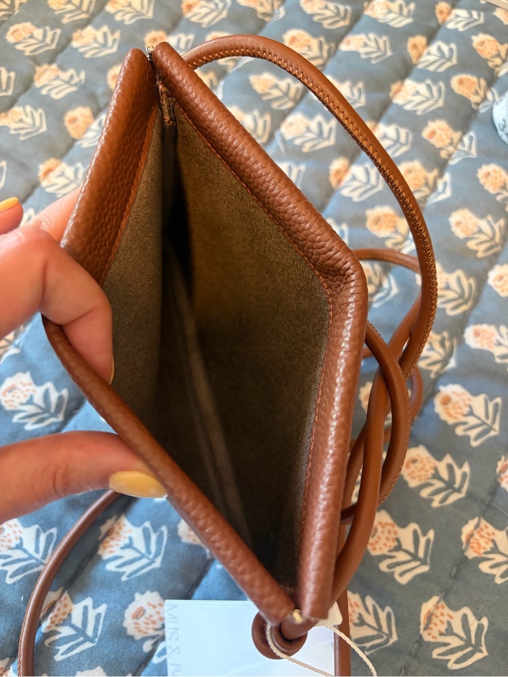 Brown Leather Crossbody Bag NWT Quiet Luxury European Design Mus & Bombon - Picture 7 of 7